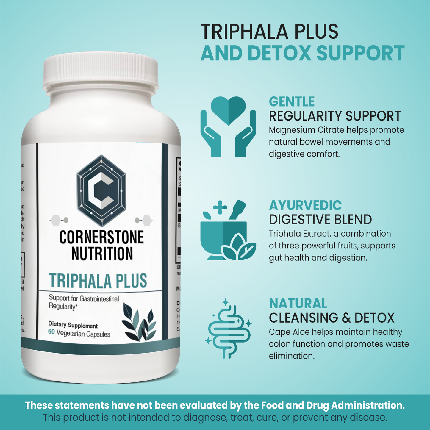 Motility Activator - Triphala Plus Herbal Blend With Cape Aloe - Natural Haritaki Capsules For Gentle Digestion And Colon Support - Daily Cape Aloe Capsules For Regular Bowel Function